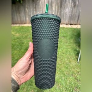 Dark Green Studded Tumbler